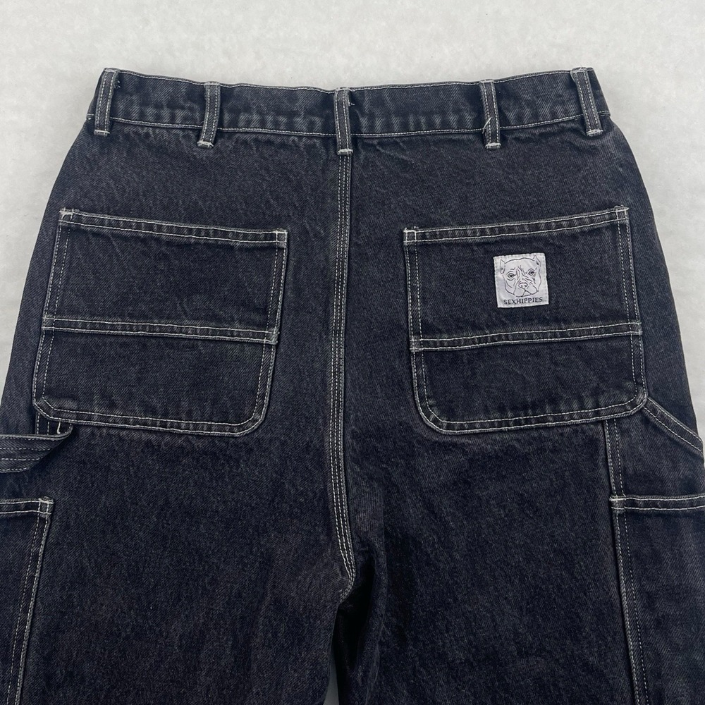 Sexhippies Black Carpenters Jeans Men's 30x31 Denim Pants - Picture 2 of 8